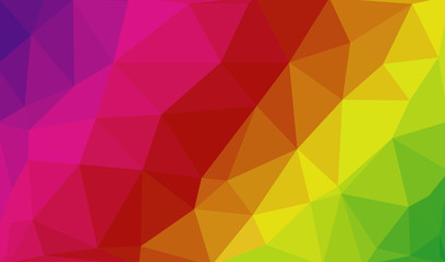 Colorful low poly triangle gradient background. Vector polygonal texture.
