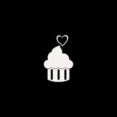 cupcake heart vector icon. flat cupcake heart design. cupcake heart illustration for graphic