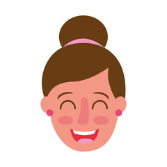 smiling woman face on white background
