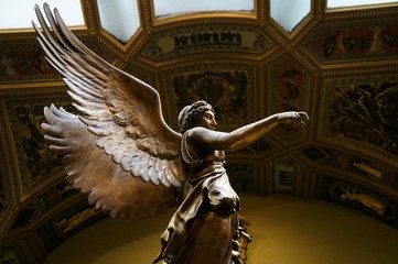 Fototapeta na wymiar Winged Victory ancient sculpture of Nika