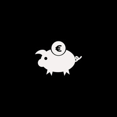 euro piggy bank vector icon. flat euro piggy bank design. euro piggy bank illustration for graphic