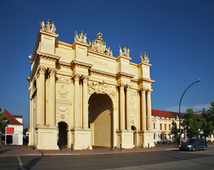 Fototapeta na wymiar Brandenburg gate at Luise square in Potsdam. State Brandenburg. Germany