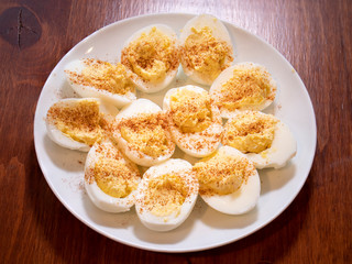 Deviled Eggs With Turmeric Spices Food Plate