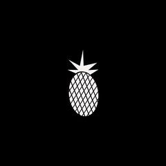 Obraz premium Fresh pineapple vector icon. flat Fresh pineapple design. Fresh pineapple illustration for graphic