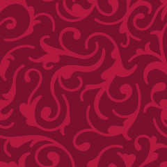 Burgundy seamless background with swirls