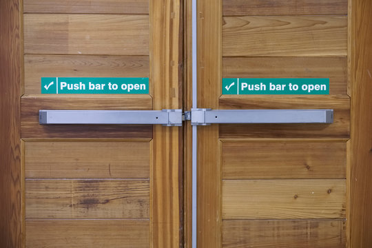 Push Bar To Open Emergency Fire Exit Door