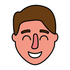 man face happy on white background