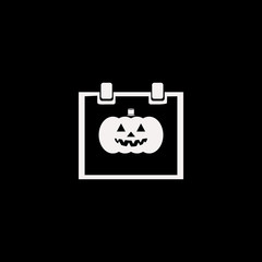 halloween date on calendar vector icon. flat halloween date on calendar design. halloween date on calendar illustration for graphic