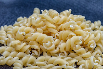 Spirelli pasta in a pile