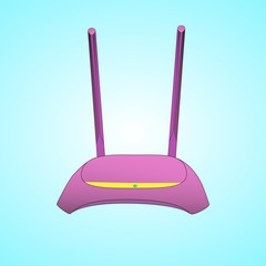 Wifi router technology. Vector router. 3D wi-fi router.