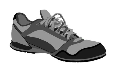 Tying sports shoes vector illustration isolated on white background. Sneakers vector. Sports wear. Modern foot wear. Elegant equipment for gym and outdoor activity.