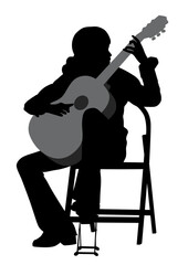Fototapeta premium Young woman acoustic guitar player