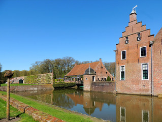 The historic castle of Menkemaborg in  Netherlands