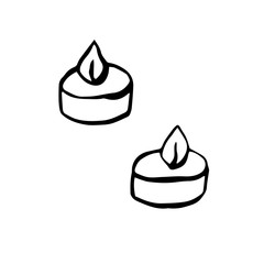 Thanksgiving day candles in hand drawn style