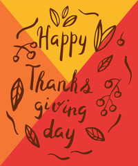 Thanksgiving day card in hand drawn style