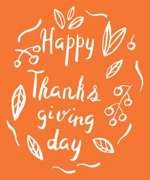 Thanksgiving day card in hand drawn style