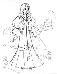 Coloring book for children. Beautiful little princess 13