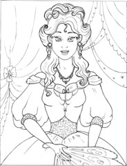 Coloring book for children. Beautiful little princess 18