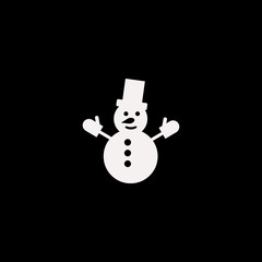 snowman vector icon. flat snowman design. snowman illustration for graphic