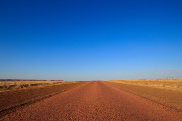 Fototapeta na wymiar Blue sky outback Australian road