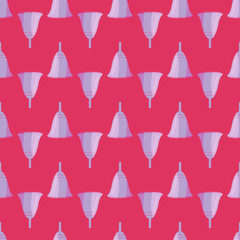 Menstrual cup seamless pattern in flat style