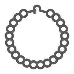 Pearls bracelet line icon, jewelry and accessory, bangle sign, vector graphics, a linear pattern on a white background.