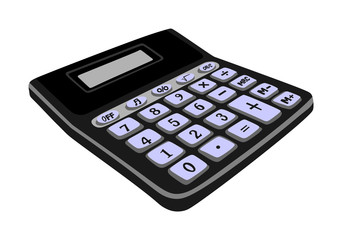 Calculator vector isolated on a white background with blank screen. Finance tool, math kit.