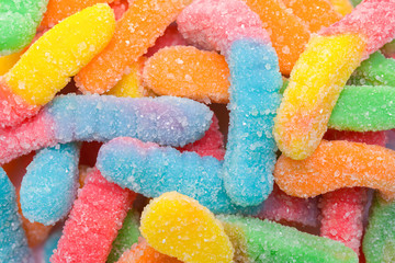 Gummy Worm Pile Close Up