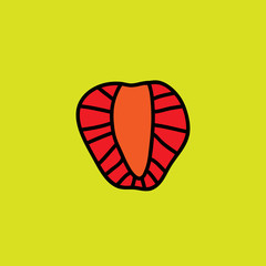 Strawberry icon in outline style