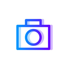 Camera blue purple gradient icon, photo symbol