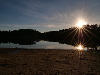 Sonnenuntergang Waldsee