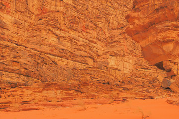 Wadi Rum, Jordan. Rocks and sand dunes. Middle East