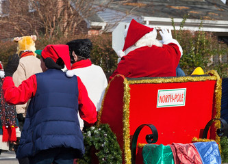 Rear view of Santa's parade sleigh.