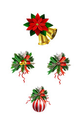 Christmas festive decoration from christmas tree branches