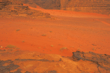Wadi Rum, Jordan. Rocks and sand dunes. Middle East