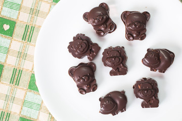 chocolate candies in the form of baby animals. Home made