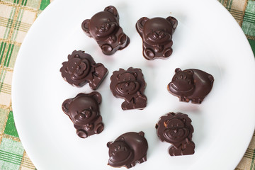 chocolate candies in the form of baby animals. Home made