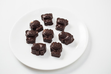 chocolate candies in the form of baby animals. Home made