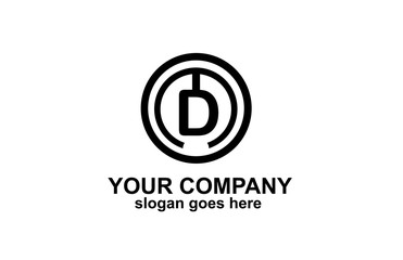 Rounded Initial Monogram D logo design