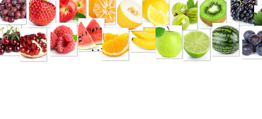 Collage of color fruits
