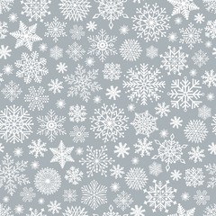 Christmas seamless pattern with cute snowflake