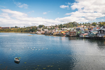 Obraz premium Gamboa Palafitos Stilt Houses - Castro, Chiloe Island, Chile