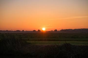 Sunrise at the Kuhgrabenweg in Bremen