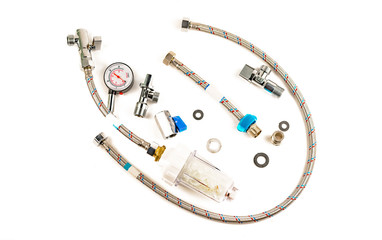 Various details of sanitary ware for mounting a water supply system