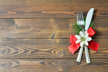 Rustic Christmas table decoration