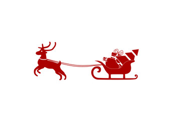 reindeer and sleigh with gifts