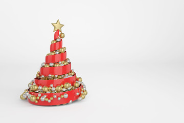 Spiral Christmas tree 3d color illustration