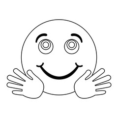 Chat emoji emoticon in black and white