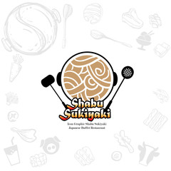 shabu sukiyaki logo icon graphic japanese buffet restaurant