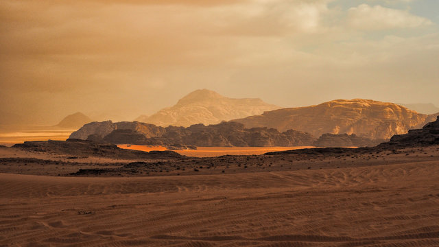 Wadi Rum, Jordan. Rocks and sand dunes. Middle East © Szymon Bartosz